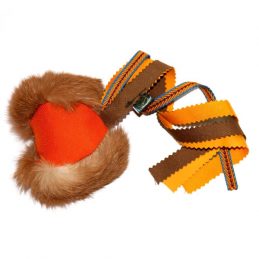 Bracco Dummy Ball Fransen mit Fell, orange
